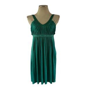 Y2K 2000s Green Teal Silk Trim Babydoll Dress Sz 2 Hoco Whimsical Fairycore